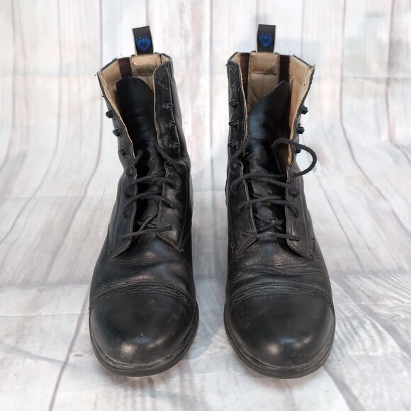 Ariat 56301 Black Leather Lace-Up Paddock Riding Boots – Men’s 10B - Picture 1 of 8